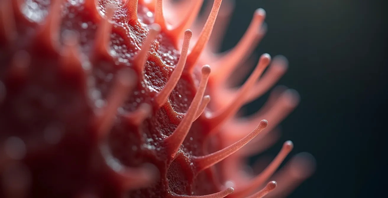 Axe Macro & Textural : Texture de muscle en très gros plan